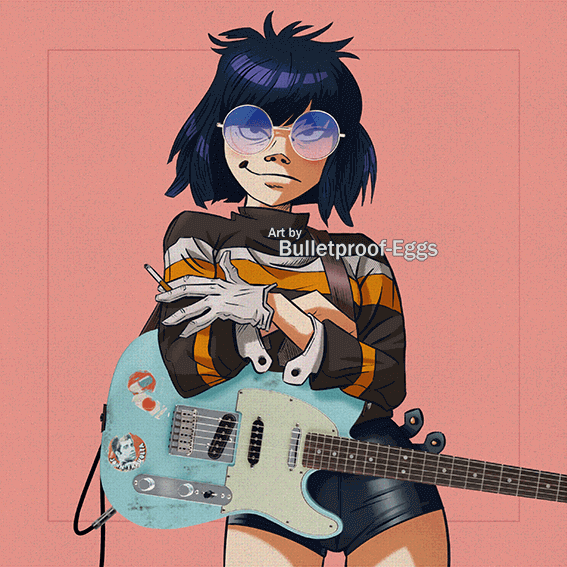 gorillaz noodle art