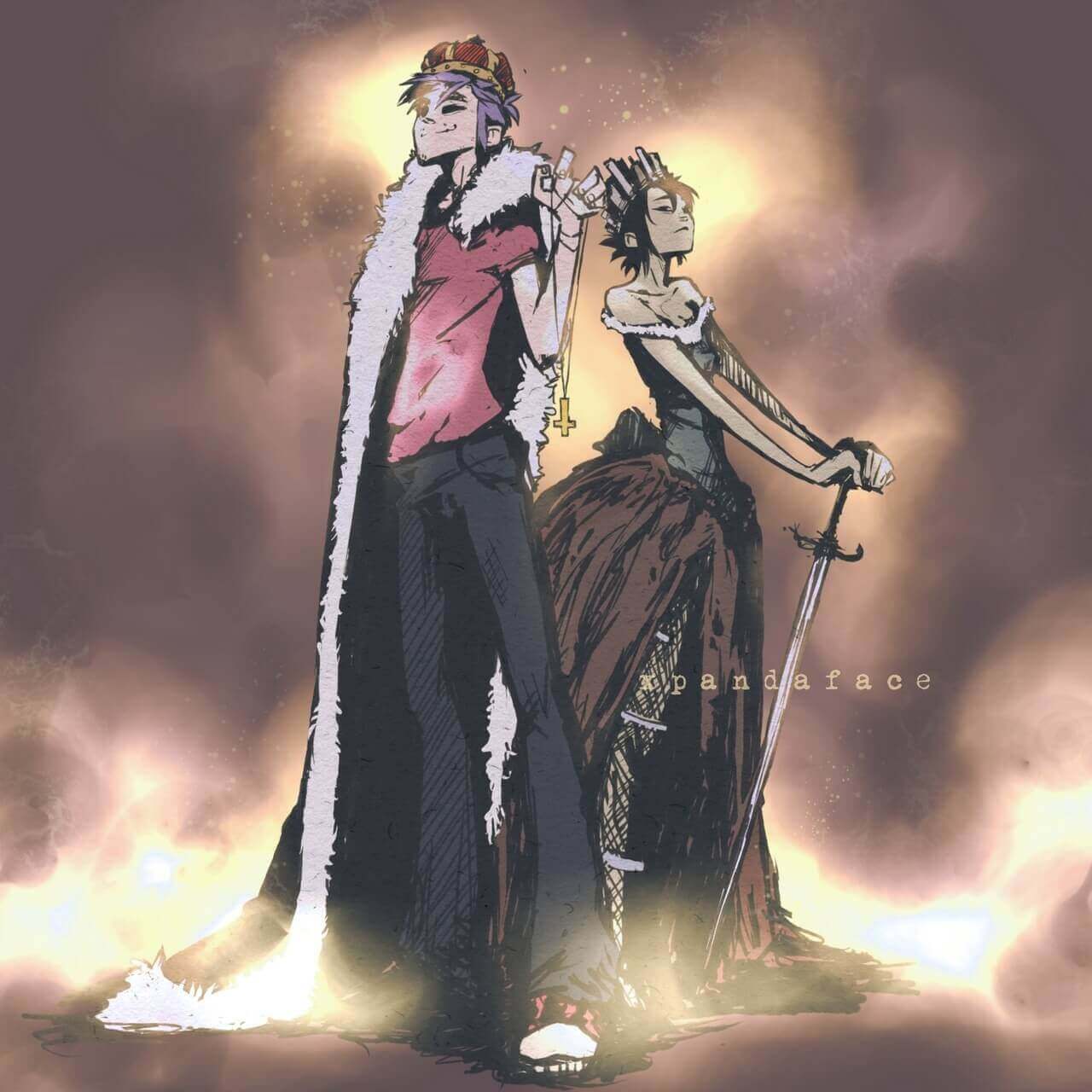 gorillaz noodle and 2d